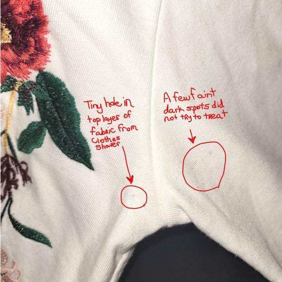 KappAhl Floral Embroidered Unbanded Sweatshirt S - Picture 9 of 10